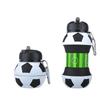 1 Stück Faltbare 550ml/18.6oz Weltmeisterschaft Fußball Wasserflasche Tragbar Auslaufsicher mit Strohhalmbecher Geeignet für Outdoor-Sportarten Camping Fitnessstudio Reisen Schule