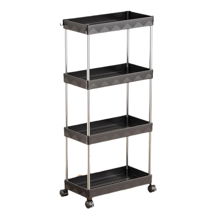 Compact Multi-Layer Mobile Storage Rack for Kitchen, Bathroom, Living Room, Bedroom - Floor-Standing, Narrow Design Trolley Shelf.