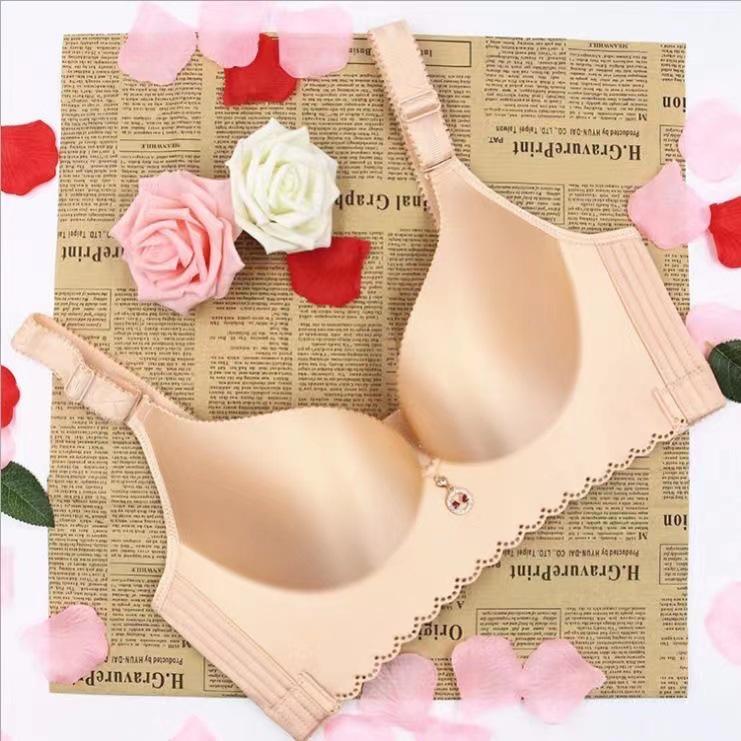 Glänzender nahtloser BH in Übergröße ohne Bügel für Damen - Dünner Stil, formend, Seitenhalt