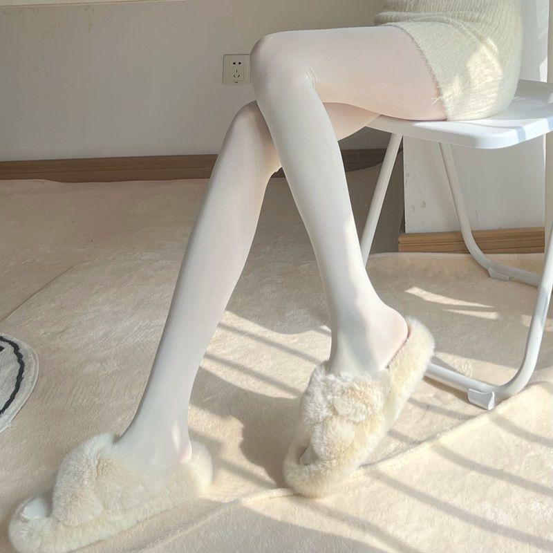 Japanisch - Stil Mädchenhaft Milchig - weiß Soft - Girl Strumpfhose - Laufmaschenfest Tanz Weiß Seidenstrümpfe für Schulkinder