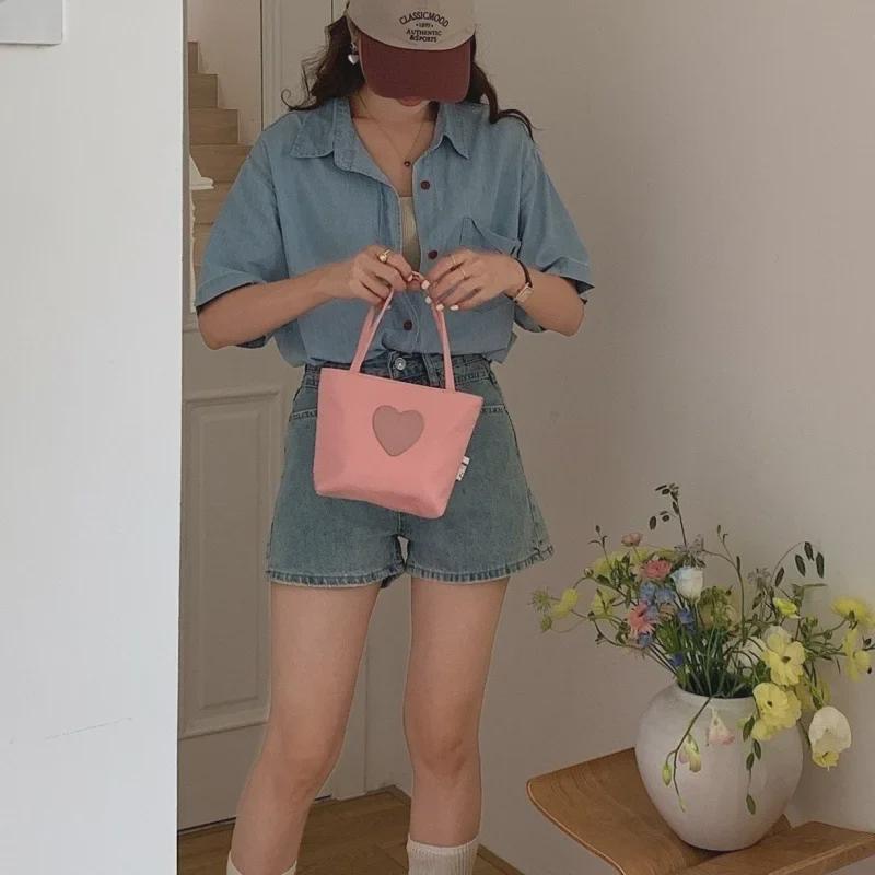 Korean Mini Nylon Handbag: Cute, Eco-Friendly Cloth Bag for Work and Mobile Phone