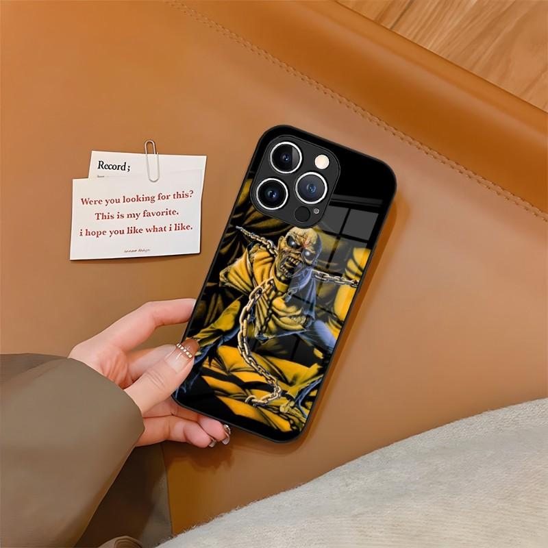 

Skeleton Rock Band Phone Case Tempered Glass For IPhone 13 14 12 15 11 Plus Pro XS Max Mini X XR 8 7 6s SE2020 Cover iPhone7