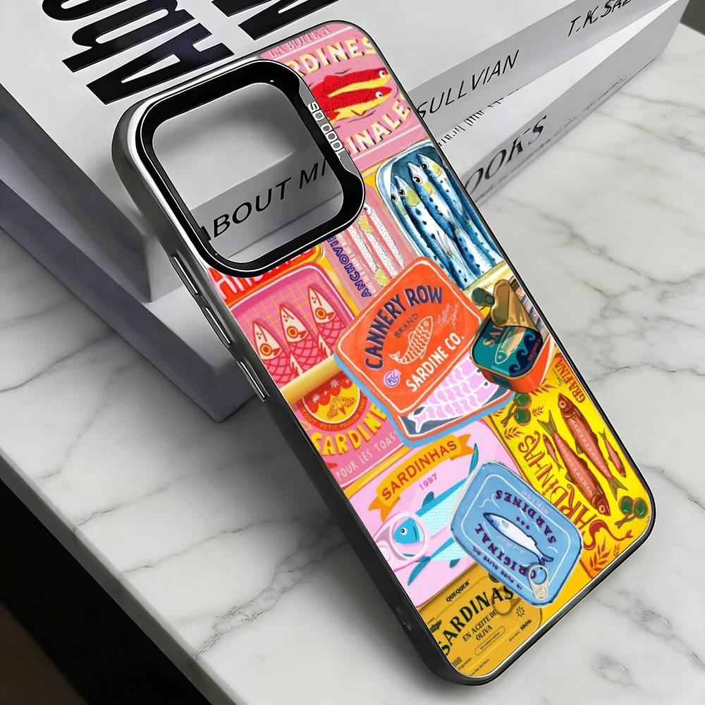 

S-Sardine Phone Case For iPhone 17,16,15,14,13,12,11 Plus,Pro Max,XS,Colorful Silver Phone case Funda Cover iPhone16promax