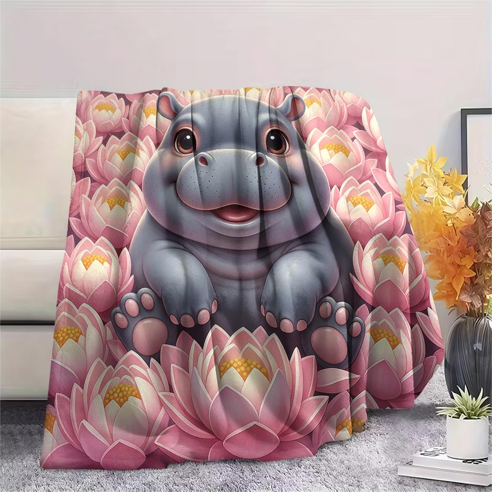 1Pc Cartoon Print Flannel Blanket, High Quality Comfortable for All Seasons, Home Decor, Warmth and Comfort, Perfect for Christmas Birthday Gift