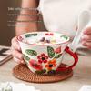 Zhishe American Style Hand-painted Ceramic Mug with Spoon