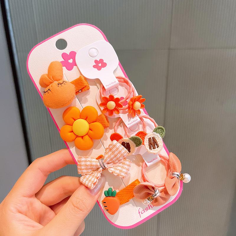 Pink 50-Piece Cute Hair Clip Set: Sweet Girly Japanese Cartoon Bangs Accessories