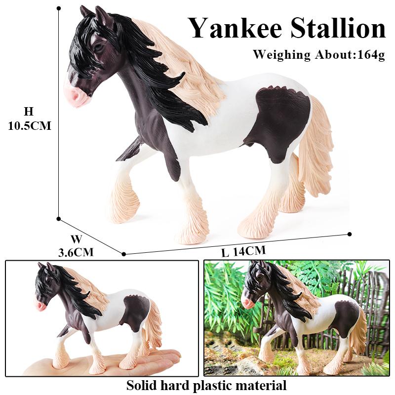 Oenux Original Forest Wild Steed Farm Animal Horse Realistic Model Action Figures Haflinger Ferghana horse PVC Figurines Toy Kid