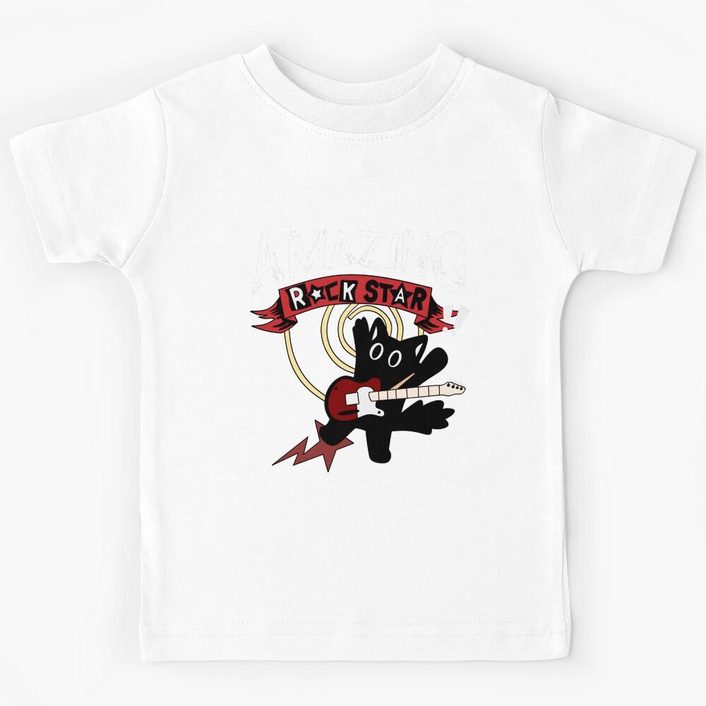 Rock Star - Cat with Electric Guitar Kids T-Shirt 130