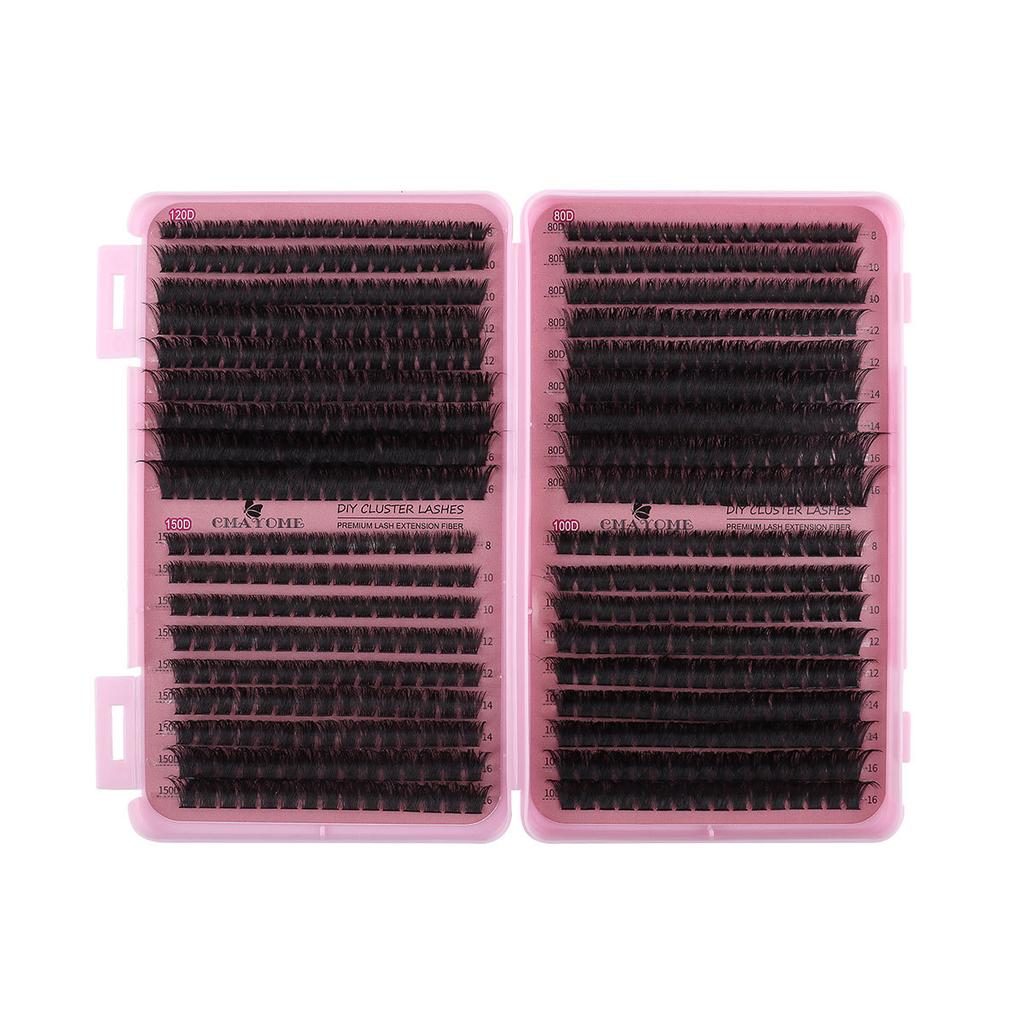 False Eyelash Extension Set 8-16Mm Length 80D + 100D + 120D + 150D Multiple Hairs