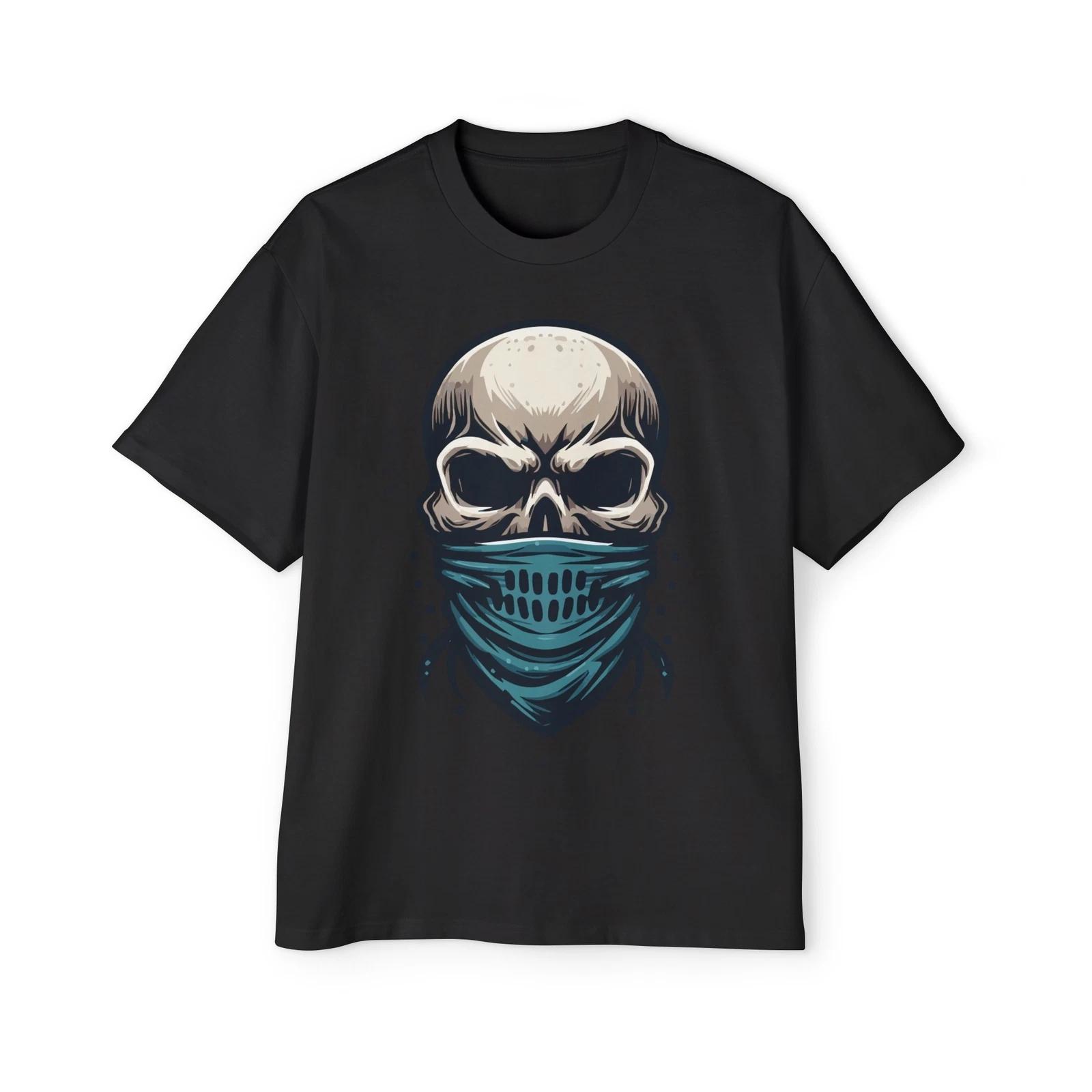 Skull Toxic Scarf :: High quality Men s Heavy Oversized Tee XL
