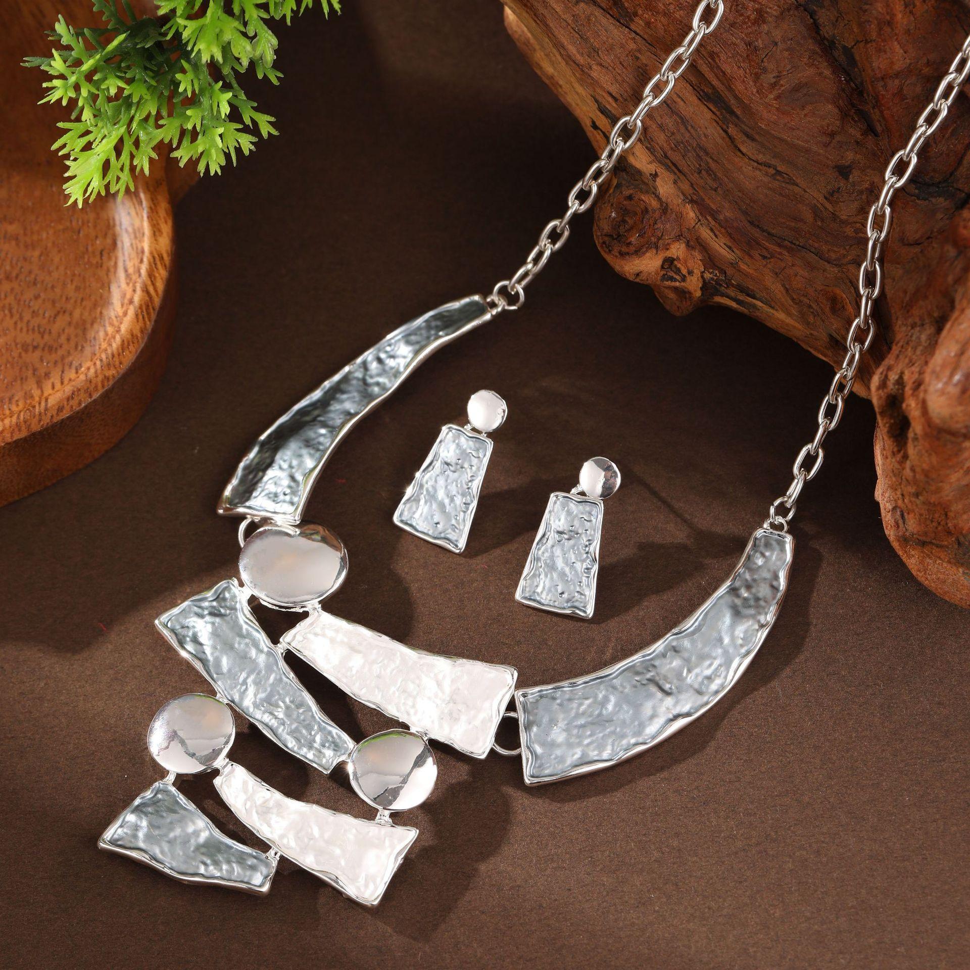 

Цветная масляная живопись полые геометрические серьги-подвеска, женский набор ожерелья высокого класса