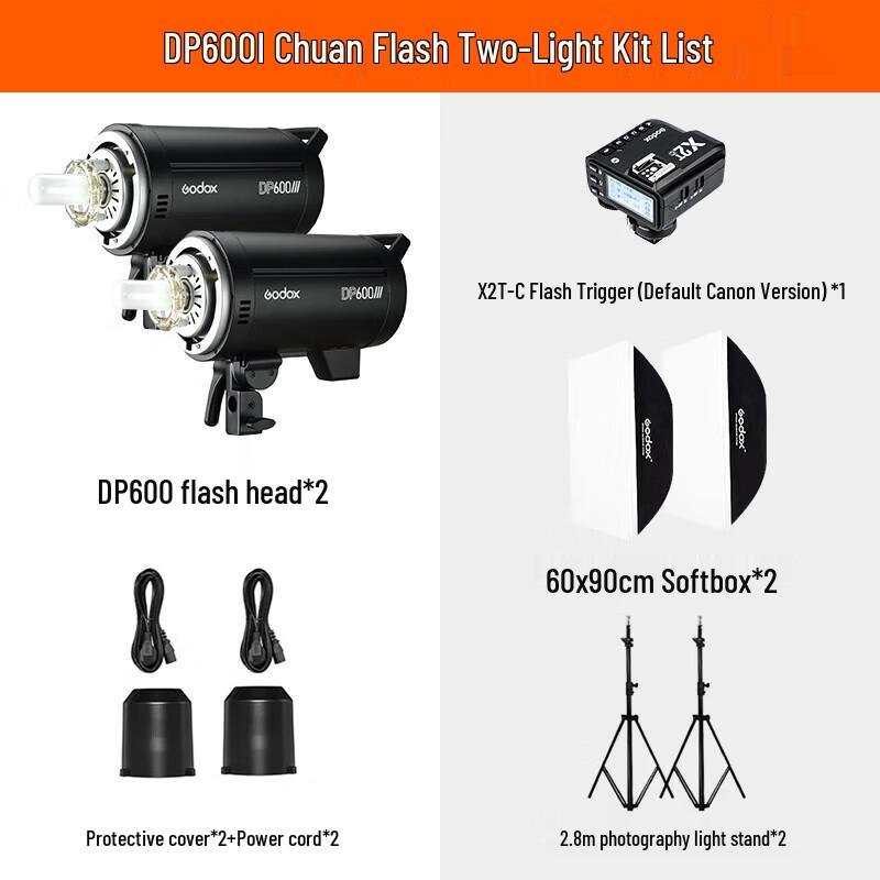 Godox DP600WIII 600W Studio Flash Kit DP600III Two-Light Set