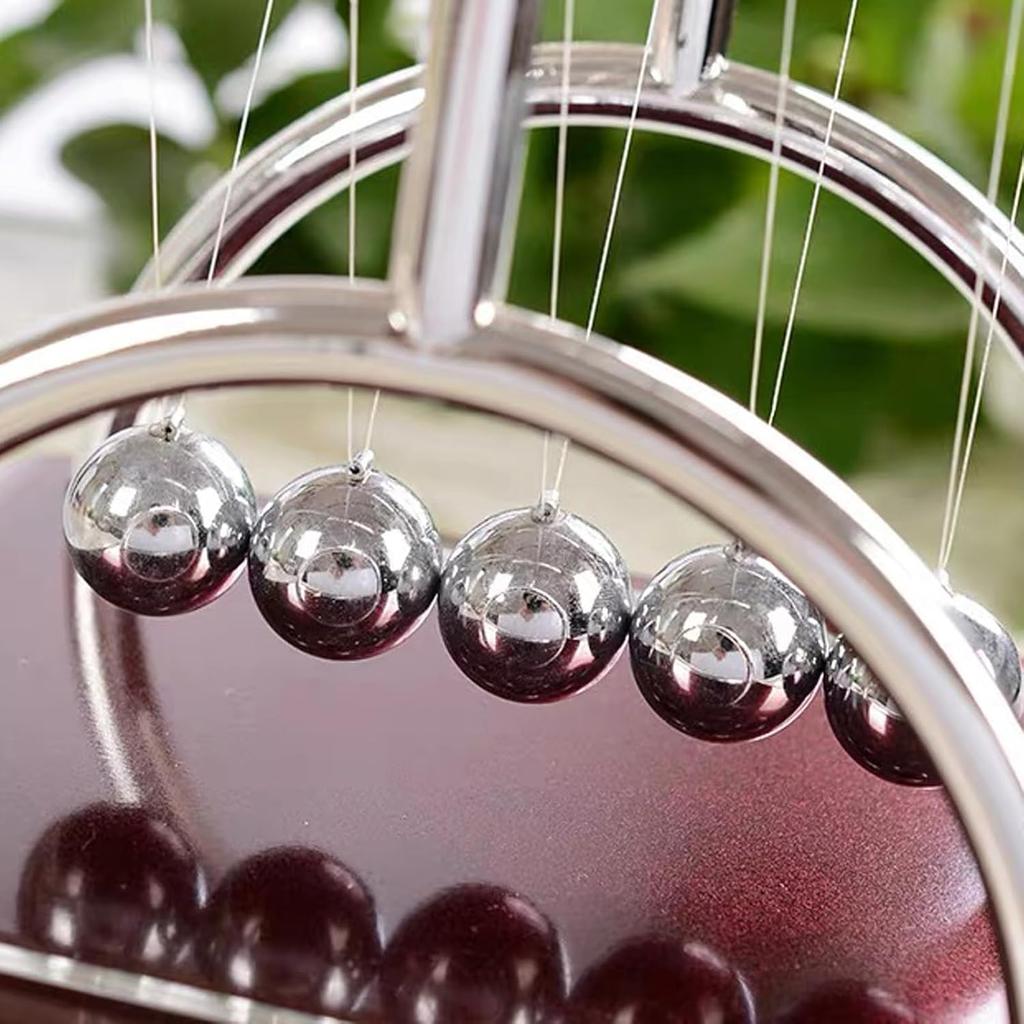 Newtons Cradle Balance Balls Desktop Decoration Fun Scientific Physics Gadget Stress Relief Tool For Office Classroom Living Room Desk (T Shape)