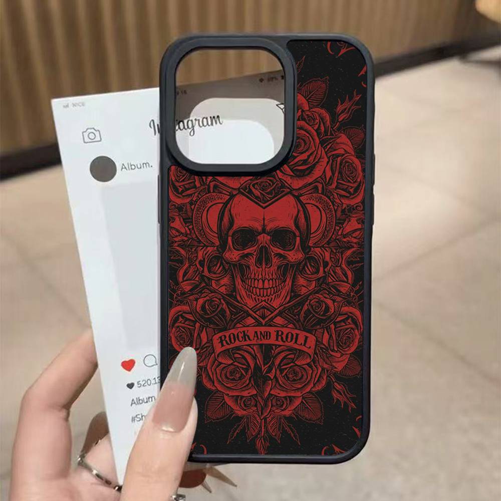 Skull Gothic Creepy Pastel Goth For iPhone 17 16 Pro Max Air 13 12 Mini 14 15 Plus 11 PC+TPU Back Cover