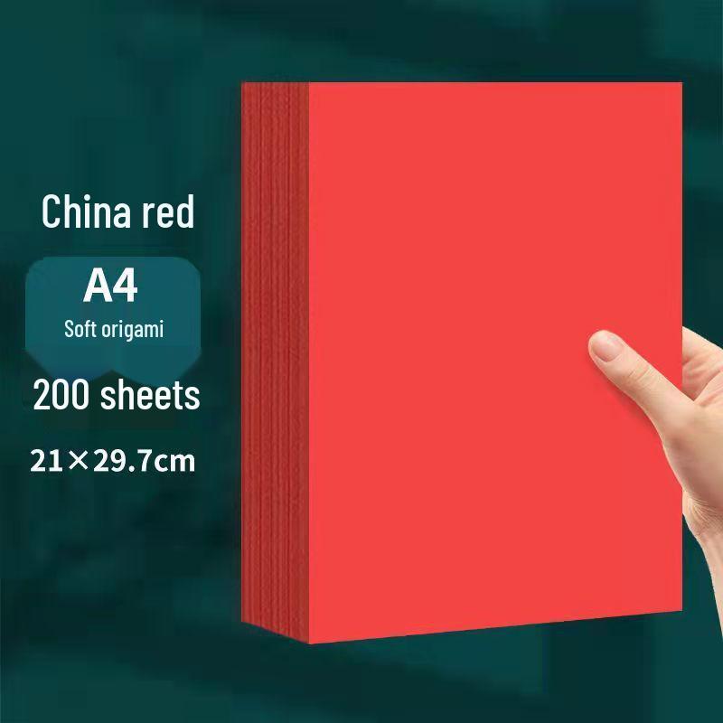 A4 Chinese Red Origami Handmade Paper for Window Decoration