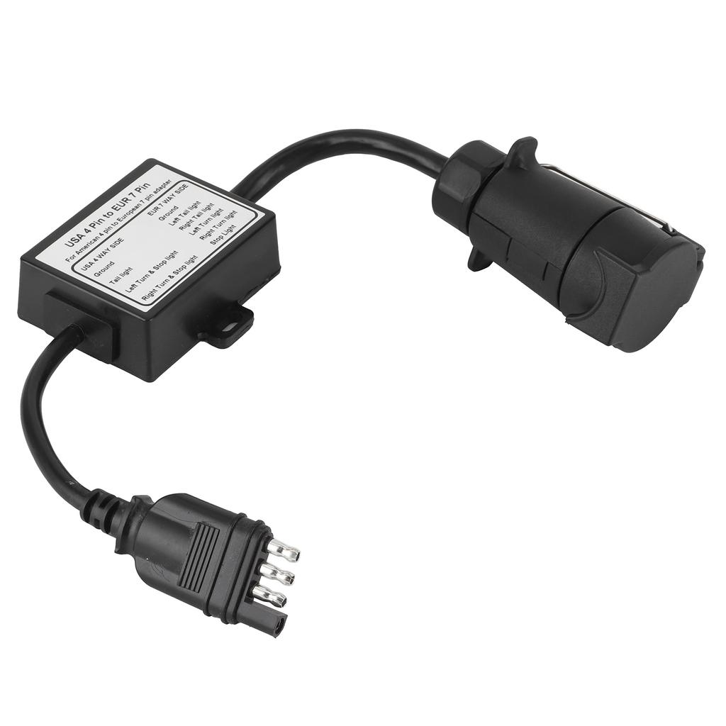 Fashion Trailer Connector Light Converter USA 4 Pin to EUR 7 Pin Adapter Stop/Brake Signal Separating Trailer Light Converter