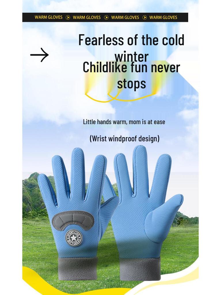 Kids' Cute Winter Fingerless Gloves: Warm, Durable Outdoor Protection for Boys and Girls