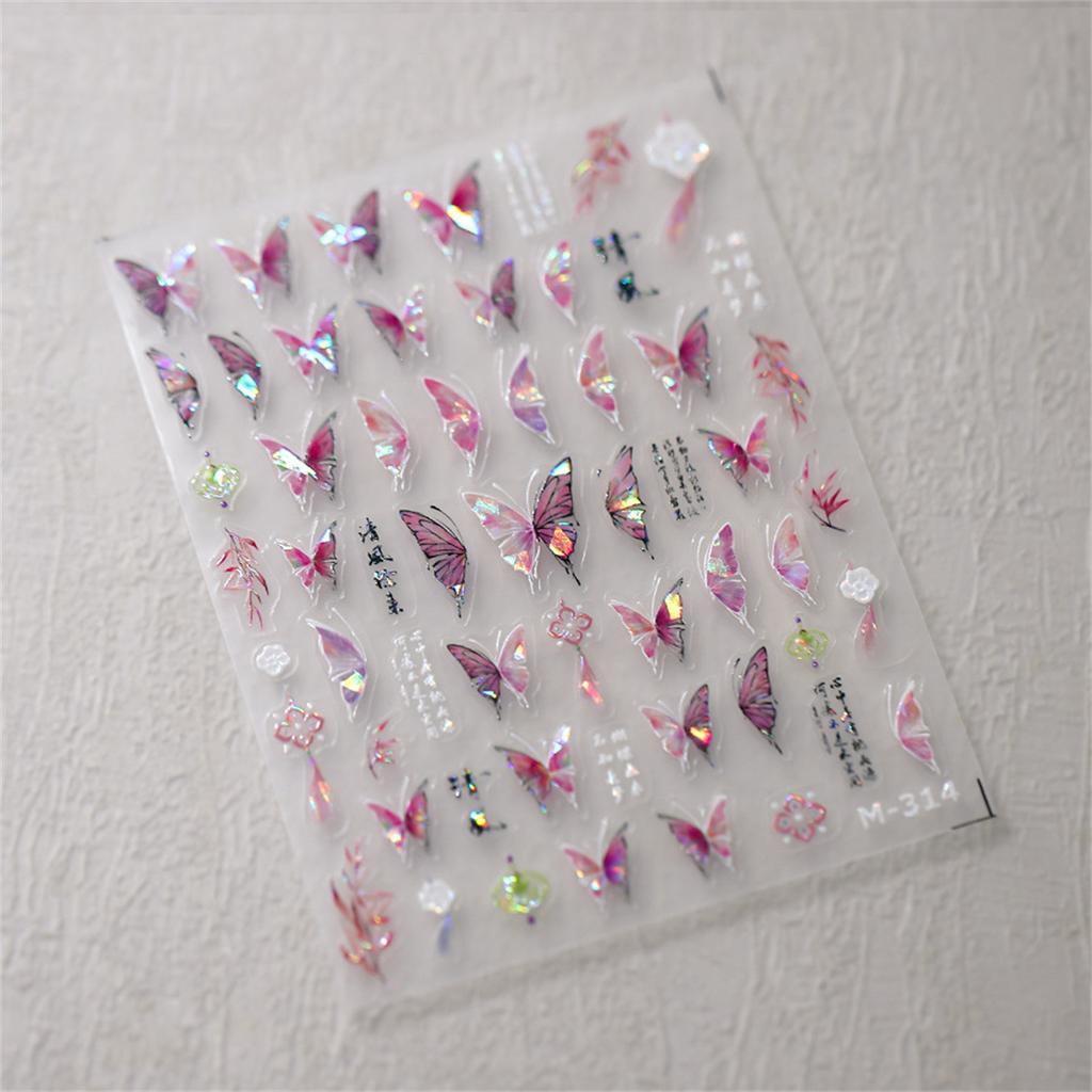 1pcs 5D Fashion Cartoon Mini Bow Nail Art Stickers Red Black White Ribbon Nail Decorations Decals DIY Nail Accessories