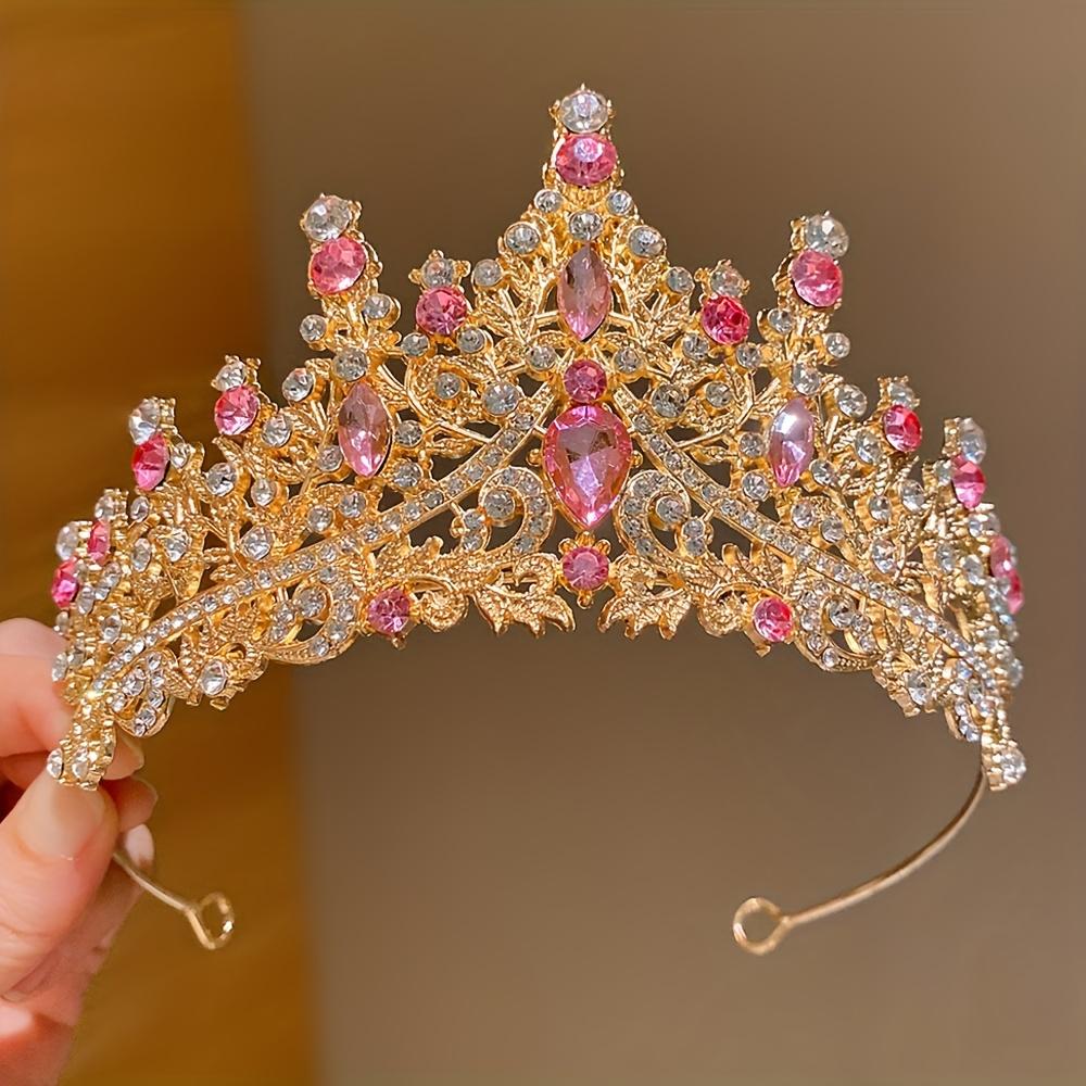 

Lemon Love Multi-Color Shiny Rhinestone Crown Headband with Pink, Clear & Red Gems, Elegant Hair Accessory for Birthday, Wedding & Pageant