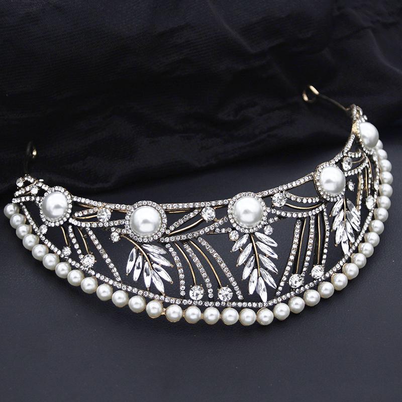 Vintage Princess Tiara Crown For Women Headwear Wedding Dress Elegant Queen Bridal Bride Crown Headband Gift Hair Jewelry