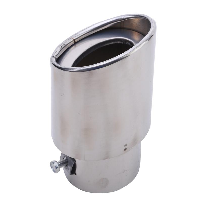 Punta de tubo de silenciador de escape redonda y recta trasera de coche cromada de acero inoxidable Universal