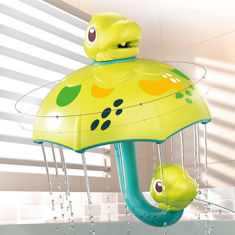 Dinosaur Shower Head Bath Toy With Rotating Water Spray For Kids Playtime