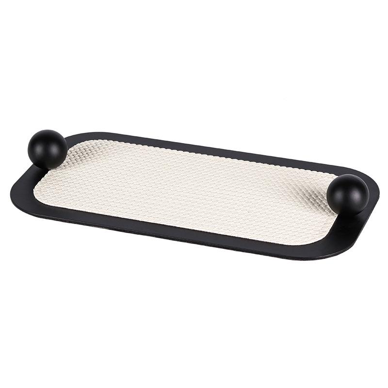 Minimalist Leather and Metal Jewelry Storage Tray with Aroma Feature for Bedrooms