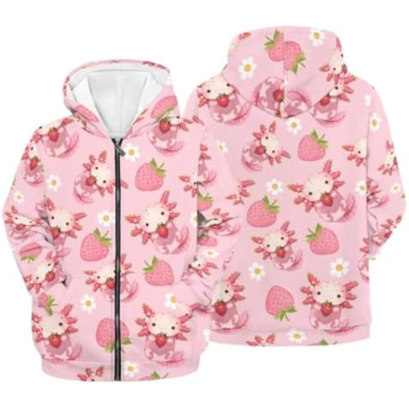 Women'S Zip Up Hoodie 3D Printed Hooded Sweatshirt Hoody Coat with Pocket
