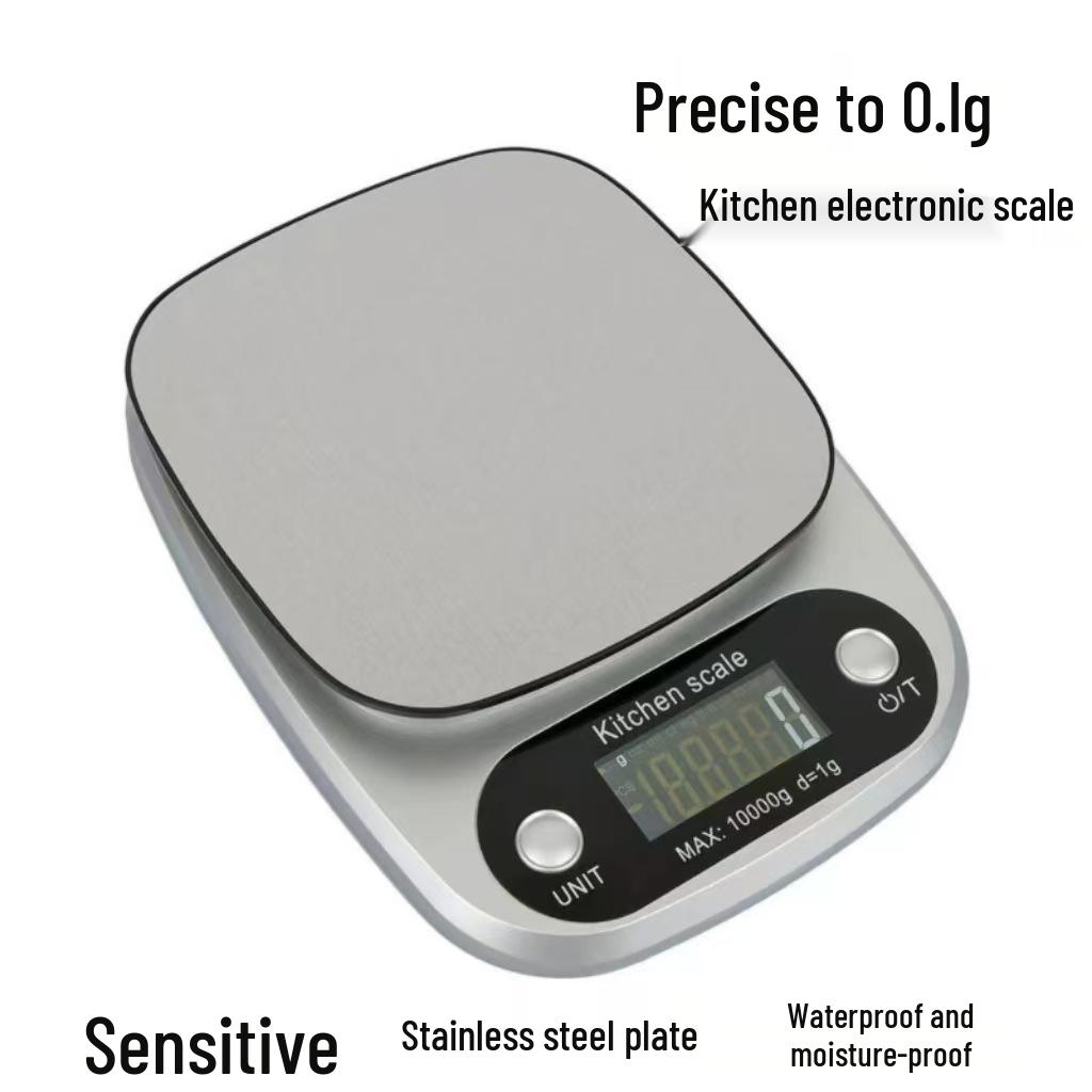 

CH305 Stainless Steel Electronic Kitchen Scale for Baking and Household Use (0.1g Precision) 10kg/1g Capacity
