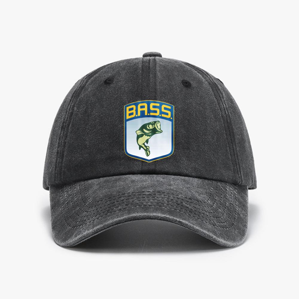 Bassfischen Distressed Gewaschene Baseballkappe Mode Cowboyhut Retro-Stil Lässig Weich Verstellbar Papa Hüte