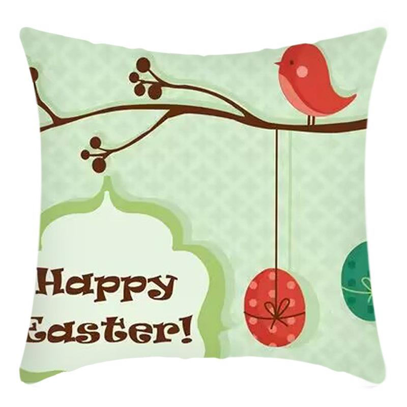 

New Easter pillowcase cute rabbit short plush linen cushion pillowcase 45*45cm
