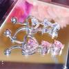 Steel Belly Button Rings Crystal Piercing Navel Heart Style Navel Piercing Earring Belly Piercing Sexy Body Jewelry