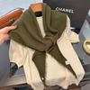 Winter Korea Knitted Triangle Scarf Wool Warm Shawl Scarf Women Neck Protection Small Fashion Solid Color Scarves