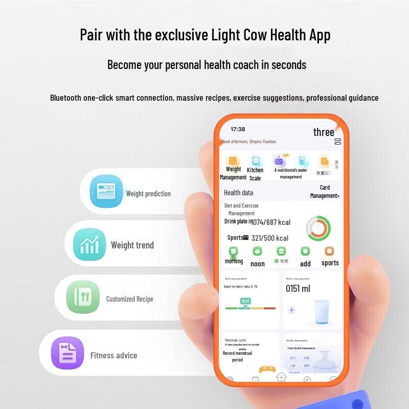 Yolanda Smart Body Fat Scale with Heart Rate and Color Screen (CN version)