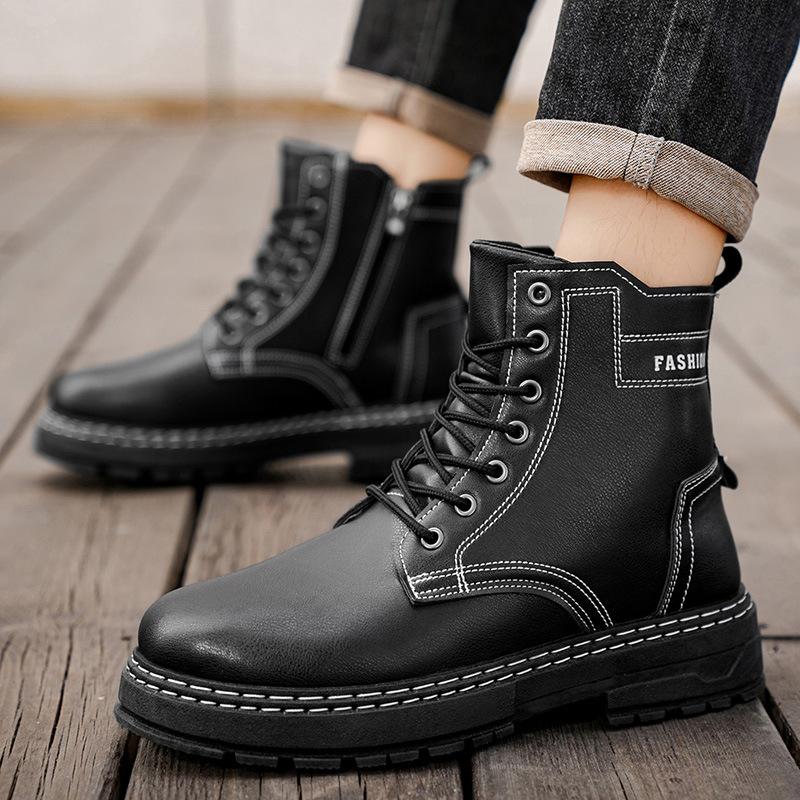 

Осінь Зима Нові Чоловічі Модні Повсякденні Чоловічі Чоботи Для Активного Відпочинку Чорні Модні Універсальні Повсякденні Взуття Зручні Чоловічі Чоботи 48