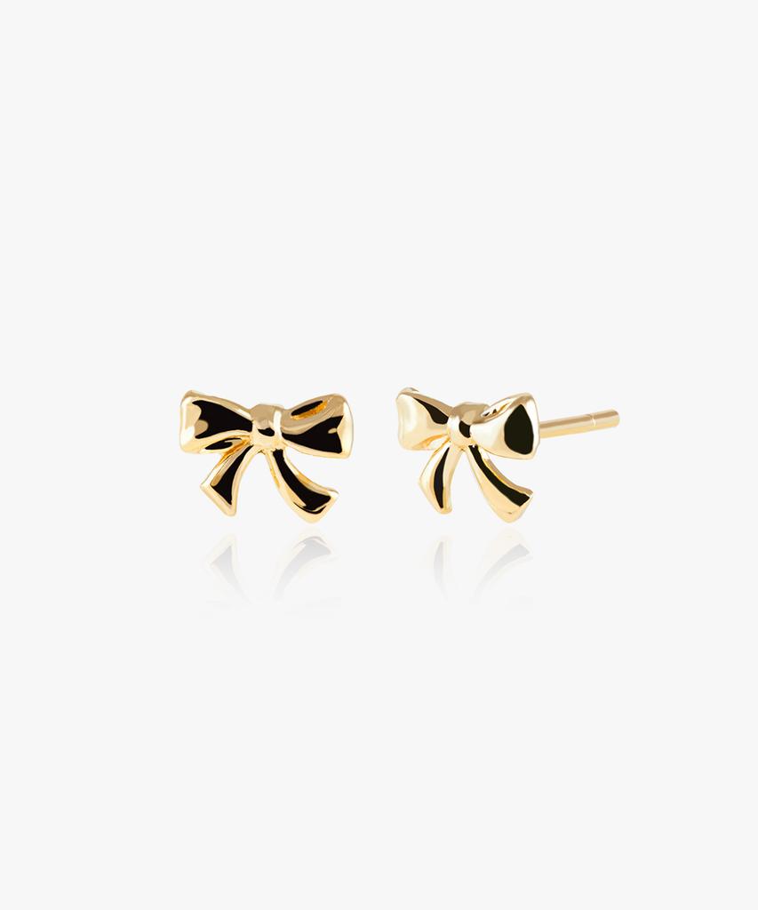 Helene Jewelry 14K Tiny Ribbon Earrings