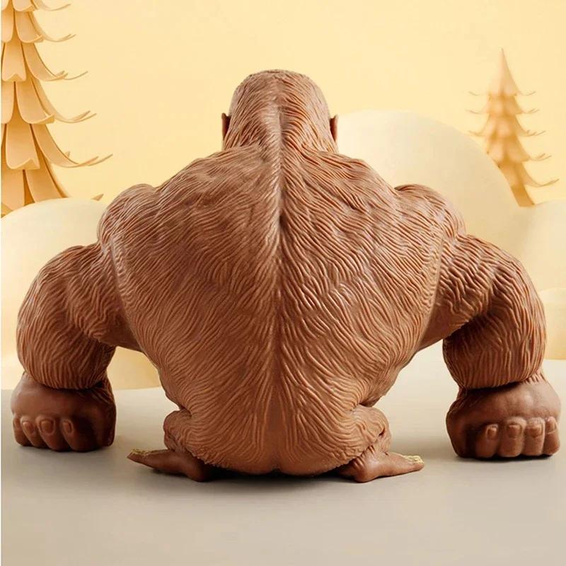 Gorilla Cute Figurines Humorous Expression Monkey Statues Stretchable Squeeze Animal Figure Office Ornament Home Decoration