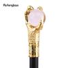 Dragon Claw Grasp Light Pink Glass Ball Golden Walking Cane Fashion Decorative Walking Stick Cosplay Cane Knob Crosier 93cm