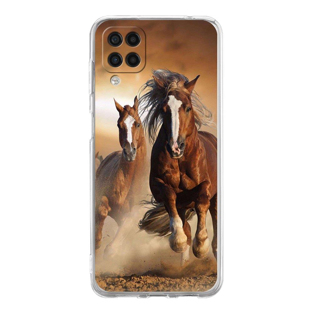 Phone Case For Samsung Galaxy A13 A33 A35 A55 A73 A53 A23 A51 A71 A21S A31 A41 A05s A03S A15 A25 5G Cover Elegant Brown Horses