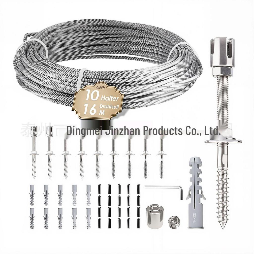 Stainless Steel 3mm Wire Rope Cross Clip for Plant Vine Climbing