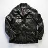 Heavy Wash Full Vegetable Tanned Sheepskin Outdoor M Hunting Leather Jacket Lapel Multi-Pocket Casual British Leather Jacket