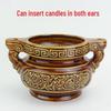 Copper Alloy Incense and Candle Holder - Handmade Ceramic Base for Home Use