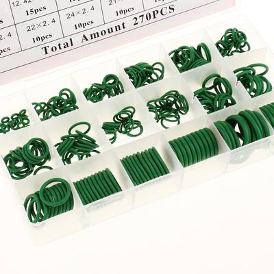 270 Pieces Car Air Conditioning Refrigerant Seal Rubber O-Rings Kit Green