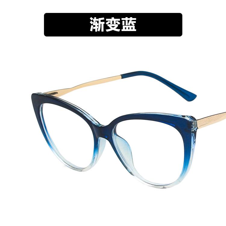 Tr90 Anti-Blue Cat Eye Retro Glasses Frame 2021 Personalized Flat Glasses Metal Trend Glasses Frame