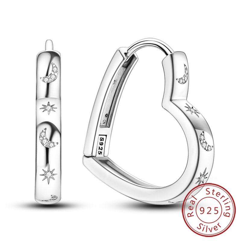 S Copper Hoop Earring Sparkling Star Moon U Heart Shaped Butterfly Earring For Women Party Wedding Jewelry