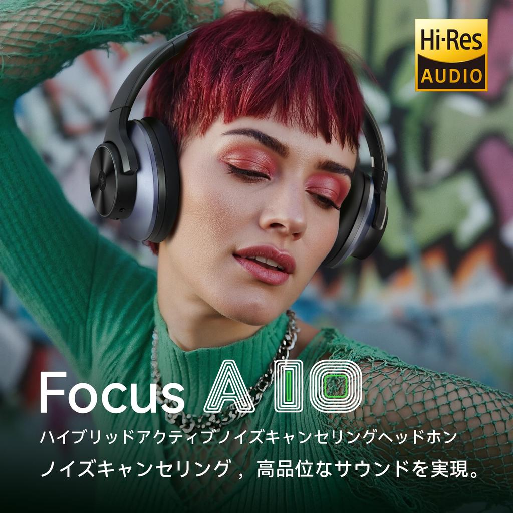 OneOdio A10 Wireless 50 Hours Bluetooth Headphones with Fast Foldable Headphones, Playtime, 5.2, Over-Ear Mic, Charging,