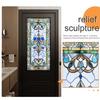 Yousheng Privacy Window Film Vintage Stained Glass Style Static Window Cling Decorative Glass Sticker for Cabinet Bathroom Kitchen Door Panel