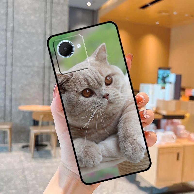 British Shorthair Cat Case For Realme C55 C33 C31 C35 C30 C11 C15 C25s C21Y GT Neo 5 3T 2T 8 9 10 11 Pro Plus