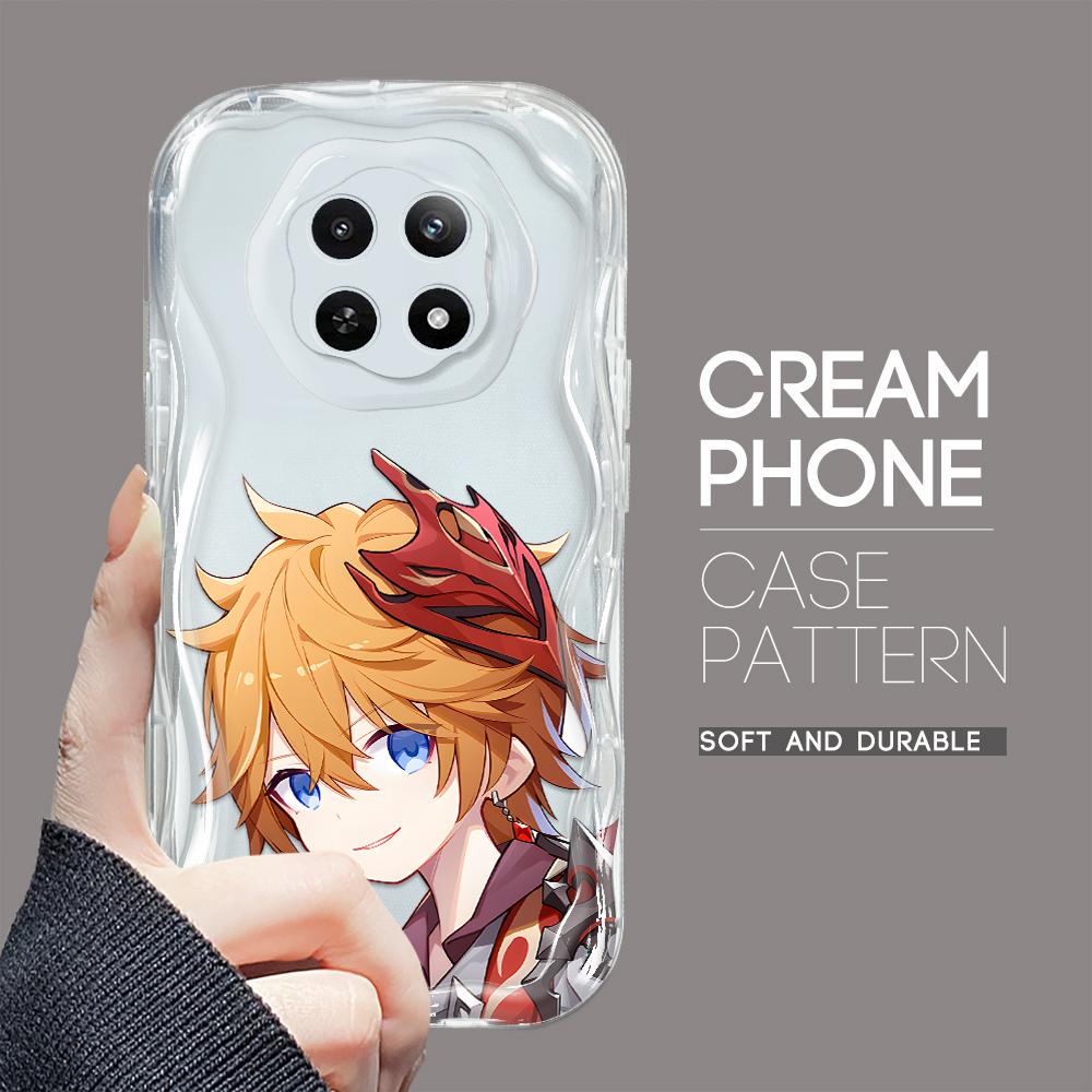 Cartoon-Muster Creme Textur Gehäuse Wellenförmige Kante Weiche Silikonabdeckung Telefonhülle für OPPO Reno Realme OnePlus Vivo