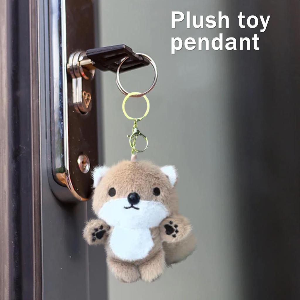 Plush Animal Keychain Soft Stuffed Toy Pendant Cute Small Doll Accessory for Bags and Keys with Durable Metal Ring and Clip Attachment
